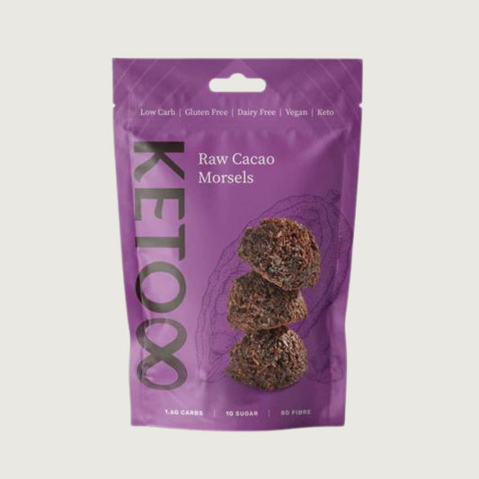 Keto8 roh vegane happen mit kakao in lila verpackung 